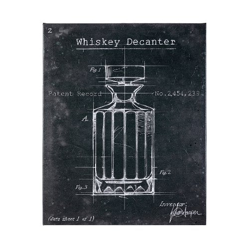 HLHF Barware Blueprint Wall Art - Whiskey Decanter Wall Art Furniture Store Burlington Ontario Near Me