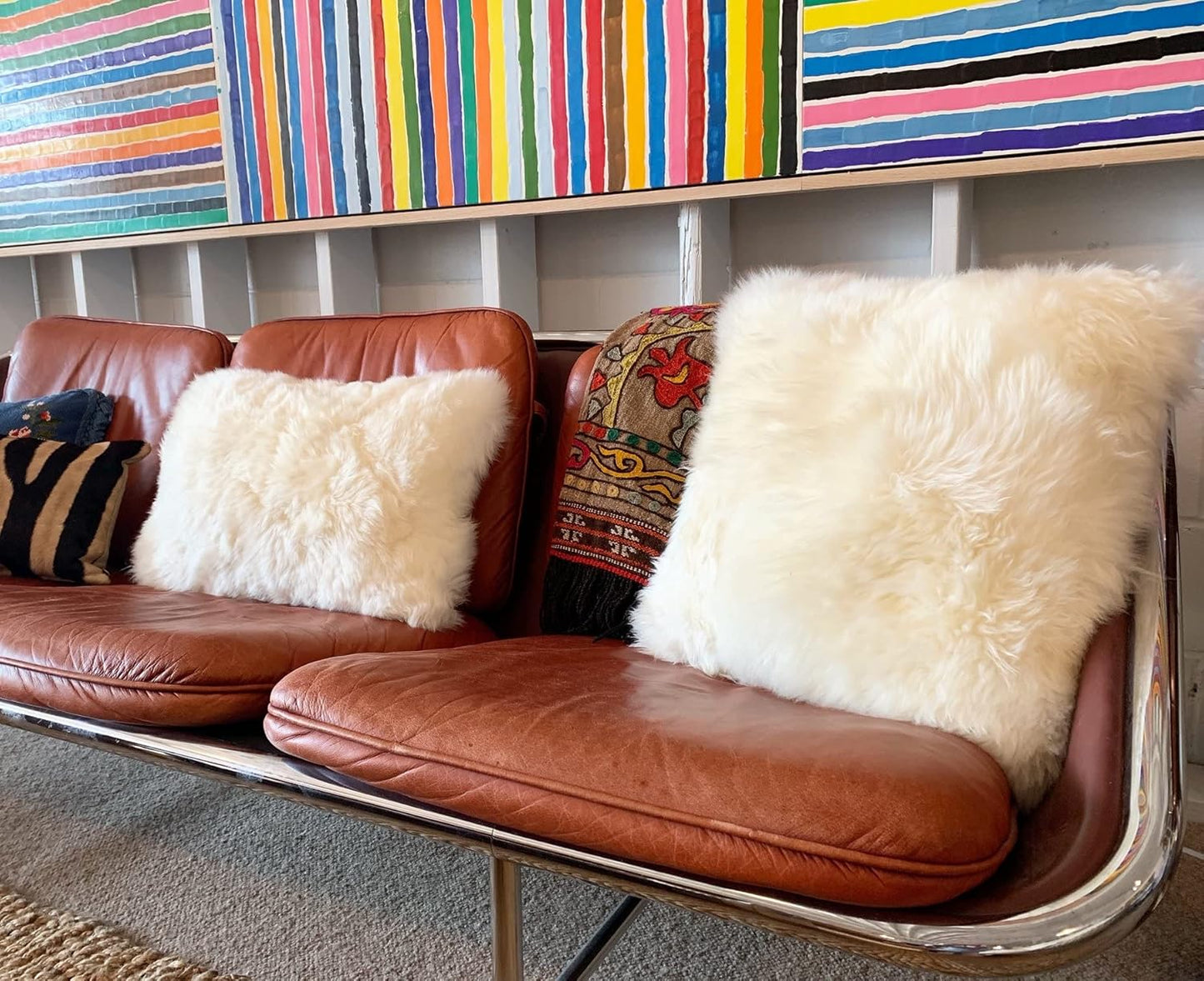 HLHF Sheepskin Pillow X Grey Home Accessories, Grey Home Furniture Store Burlington Ontario Near Me