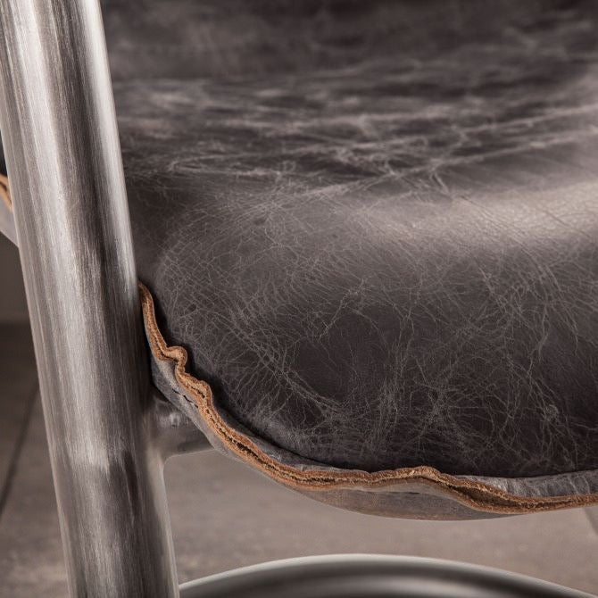 HLHF Normandy Leather Dining Chair - Ebony & Whiskey Dining Furniture Store Burlington Ontario Near Me