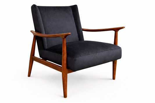 HLHF Curve Blue Velvet Accent Chair Accent Chairs Furniture Store Burlington Ontario Near Me