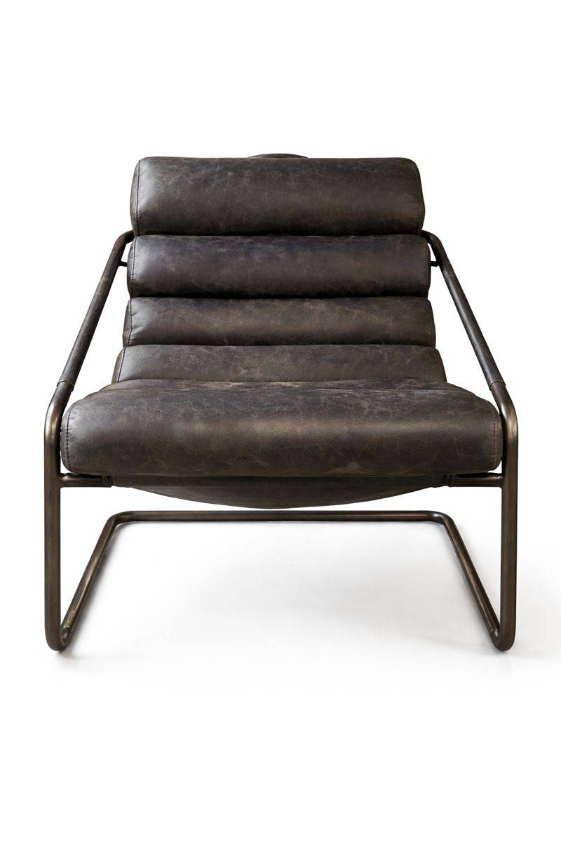 HLHF Bella Leather Sling Chair - Ebony & Whiskey Accent Chairs Furniture Store Burlington Ontario Near Me