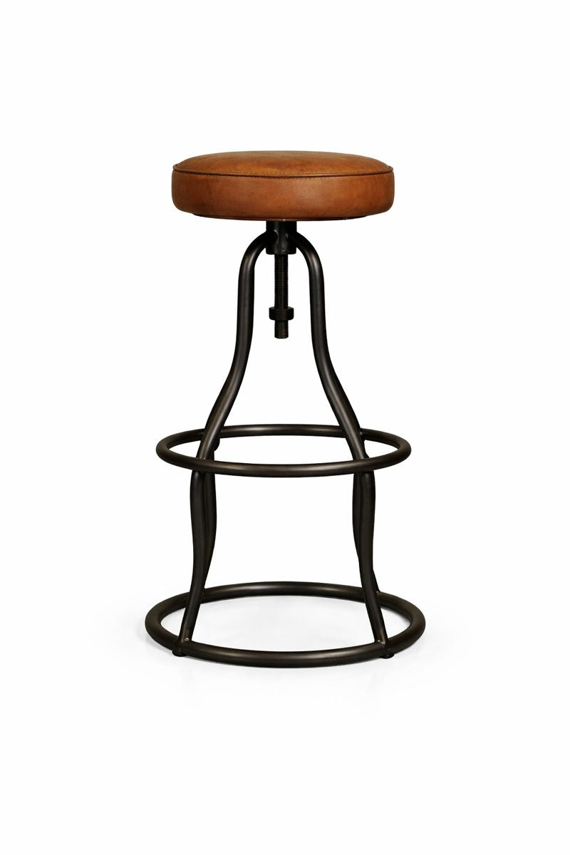 HLHF Derby Adjustable Stool - Whiskey Leather Stools & Bars Furniture Store Burlington Ontario Near Me