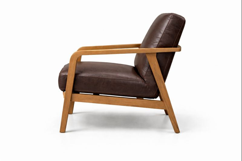 HLHF Edge Leather Accent Chair - Light Charcoal Accent Chairs, Living Furniture Store Burlington Ontario Near Me