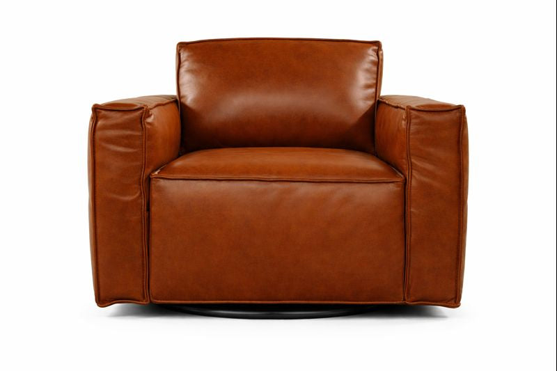HLHF W1372 Leather Swivel Chair - Berlin Saddle Accent Chairs, Living, New Arrivals Furniture Store Burlington Ontario Near Me