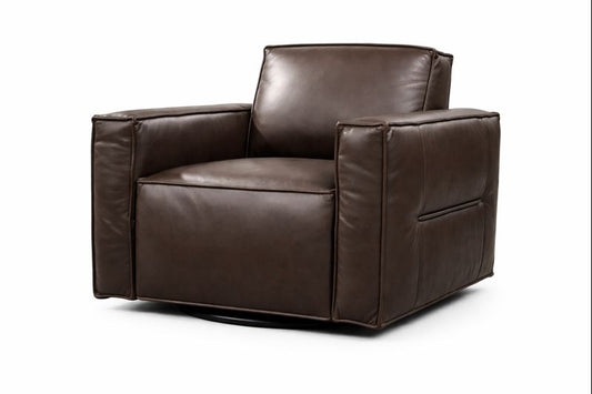 HLHF W1372 Leather Swivel Chair - Oslo Mountain Accent Chairs, Living, New Arrivals Furniture Store Burlington Ontario Near Me