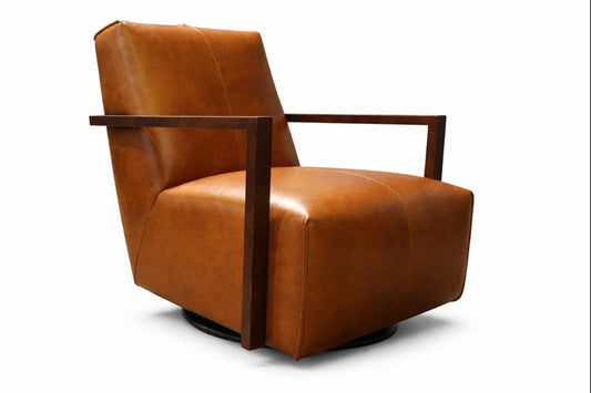 HLHF Detour Leather Glider Accent Chair - 4 Leather Options Accent Chairs Furniture Store Burlington Ontario Near Me