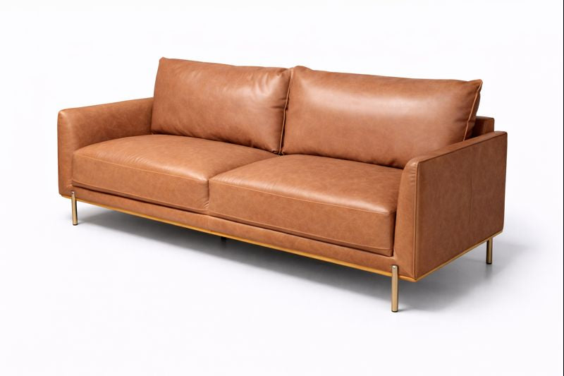 HLHF Club Leather Sofa - Whiskey Living Furniture Store Burlington Ontario Near Me