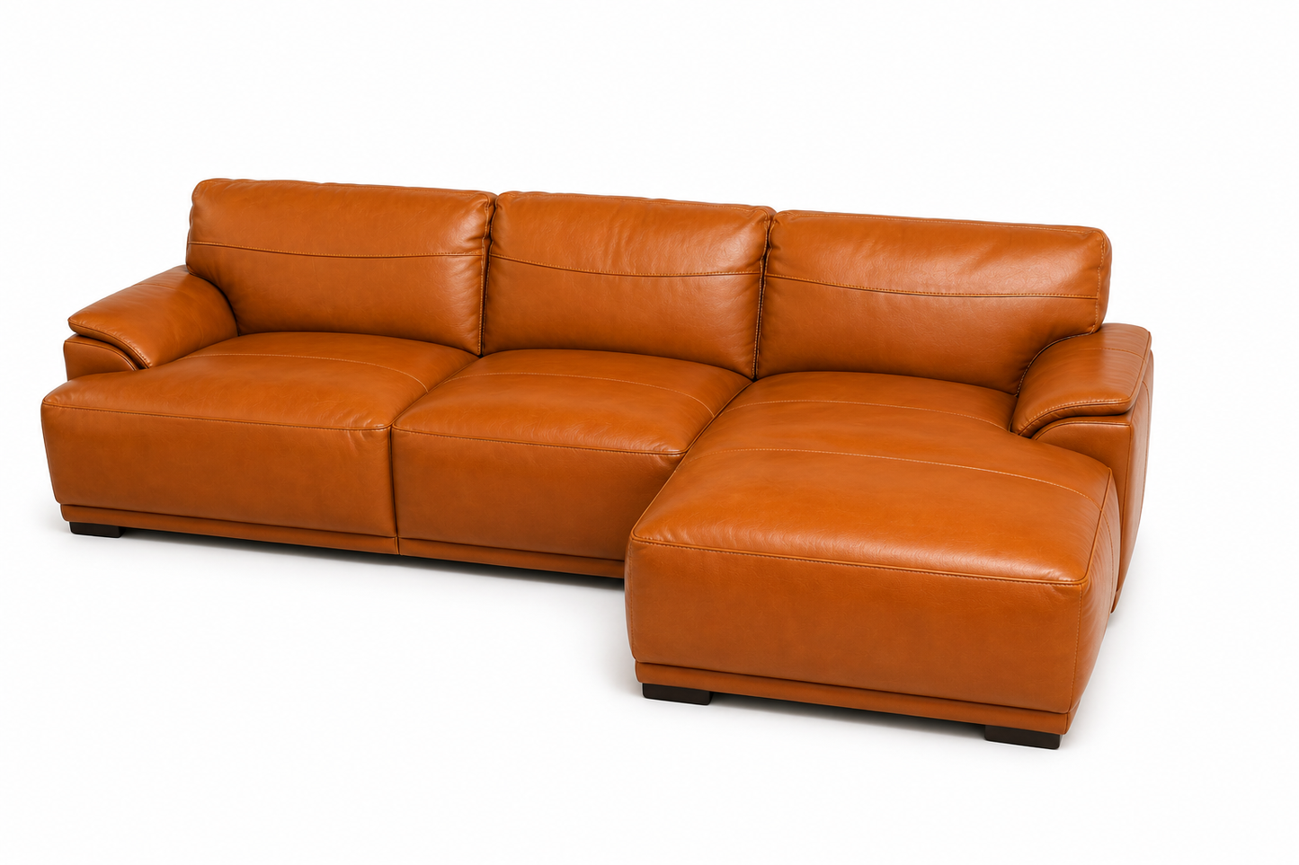 HLHF Berlin Saddle Leather 3 Piece Sectional Living, New Arrivals Furniture Store Burlington Ontario Near Me