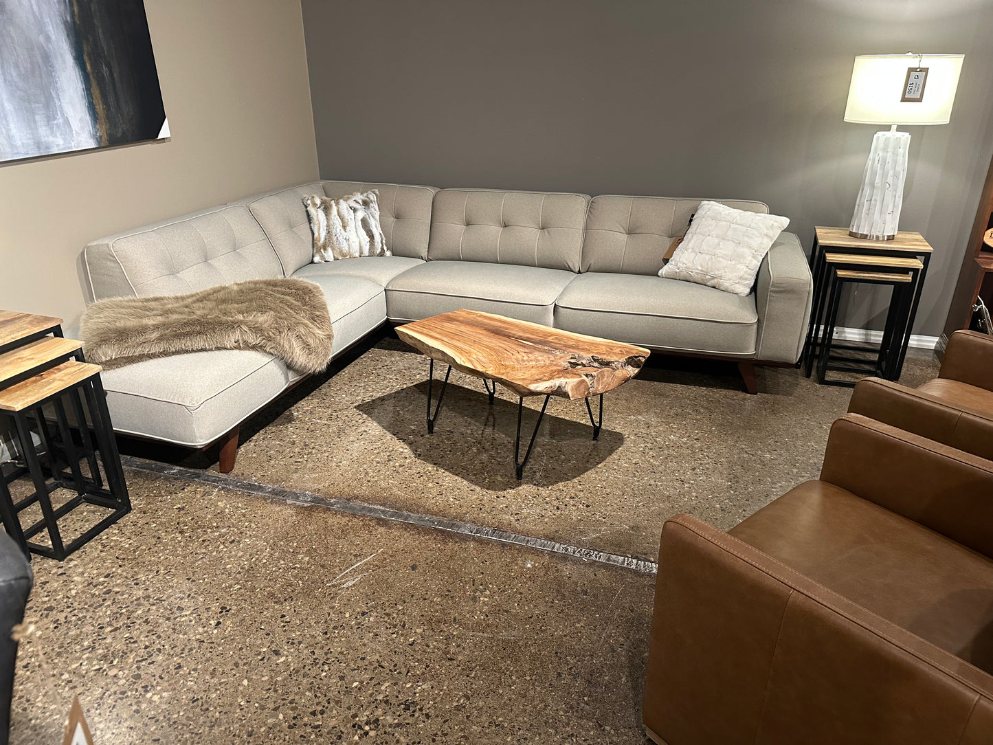 HLHF Vesper Sand Sectional - (5606) Living Furniture Store Burlington Ontario Near Me
