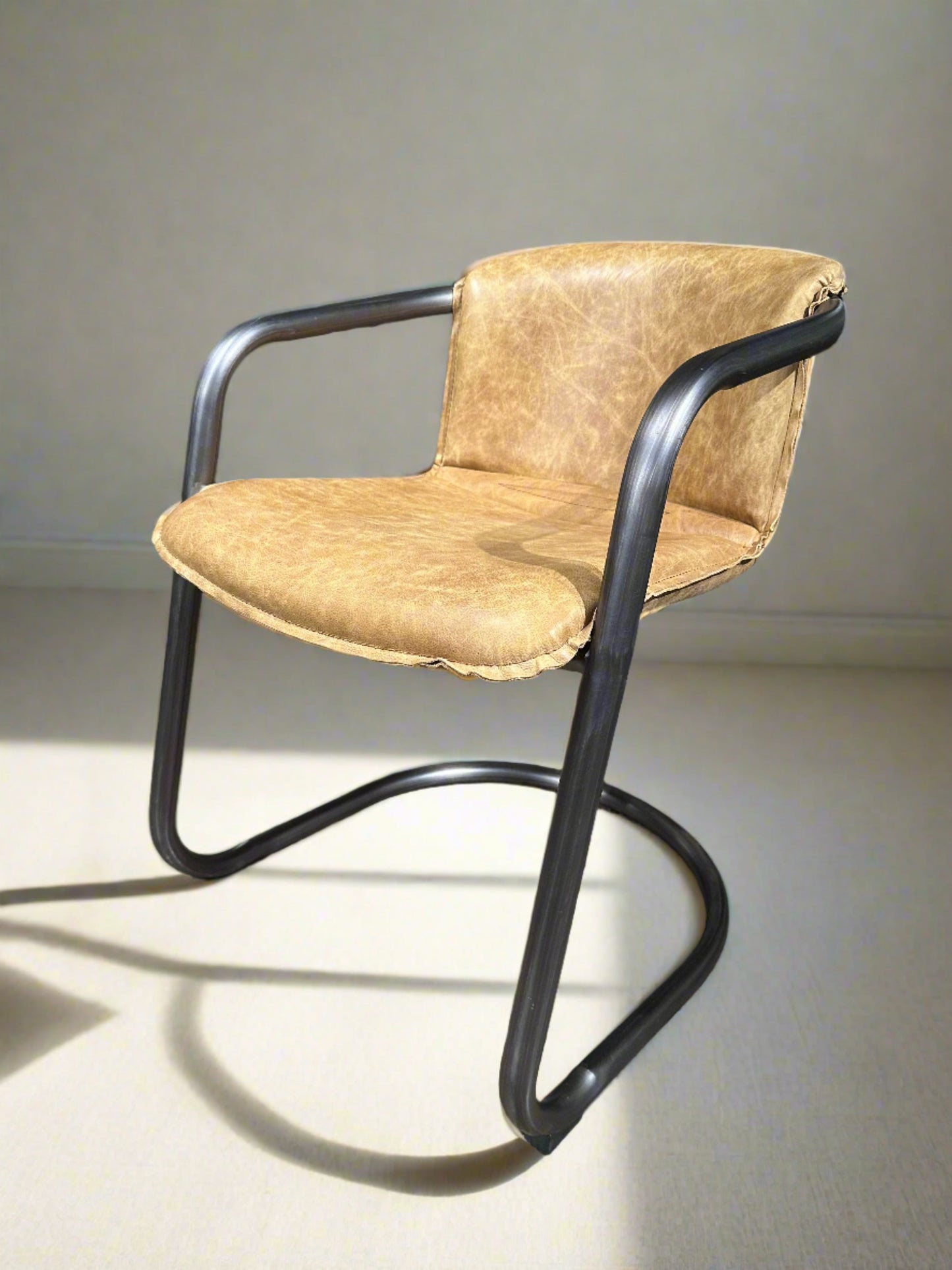 HLHF Normandy Leather Dining Chair - Ebony & Whiskey Dining Furniture Store Burlington Ontario Near Me