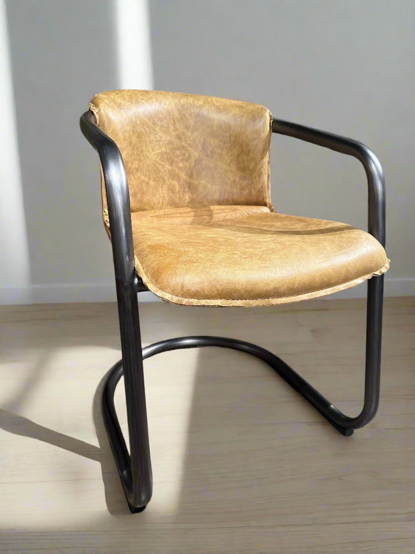 HLHF Normandy Leather Dining Chair - Ebony & Whiskey Dining Furniture Store Burlington Ontario Near Me