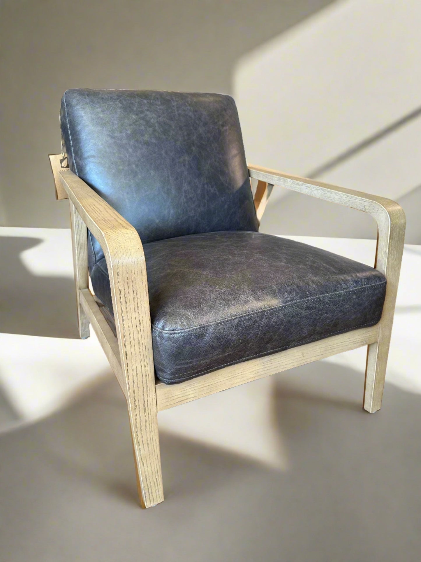 HLHF Edge Leather Accent Chair - Charcoal Accent Chairs, Living Furniture Store Burlington Ontario Near Me