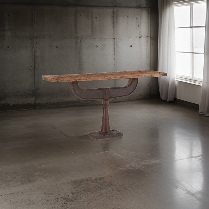 HLHF Industrial Loft Reclaimed Teak Console Living, Occasional Furniture Store Burlington Ontario Near Me