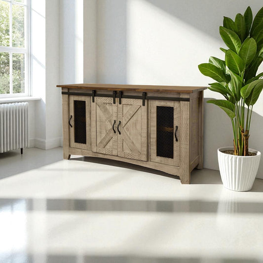 HLHF Pueblo Grey TV Stand - 60"/70"/80" Living, TV Stands Furniture Store Burlington Ontario Near Me