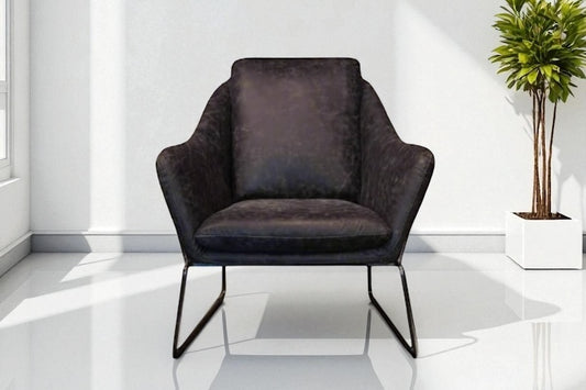 HLHF Isabella Accent Chair - Ebony Leather Accent Chairs, Living Furniture Store Burlington Ontario Near Me