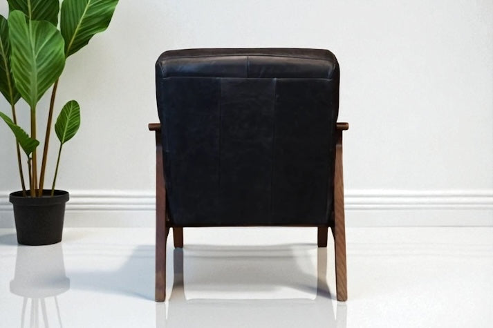 HLHF A1067 Edge Leather Accent Chair - Charcoal Accent Chairs, Living Furniture Store Burlington Ontario Near Me