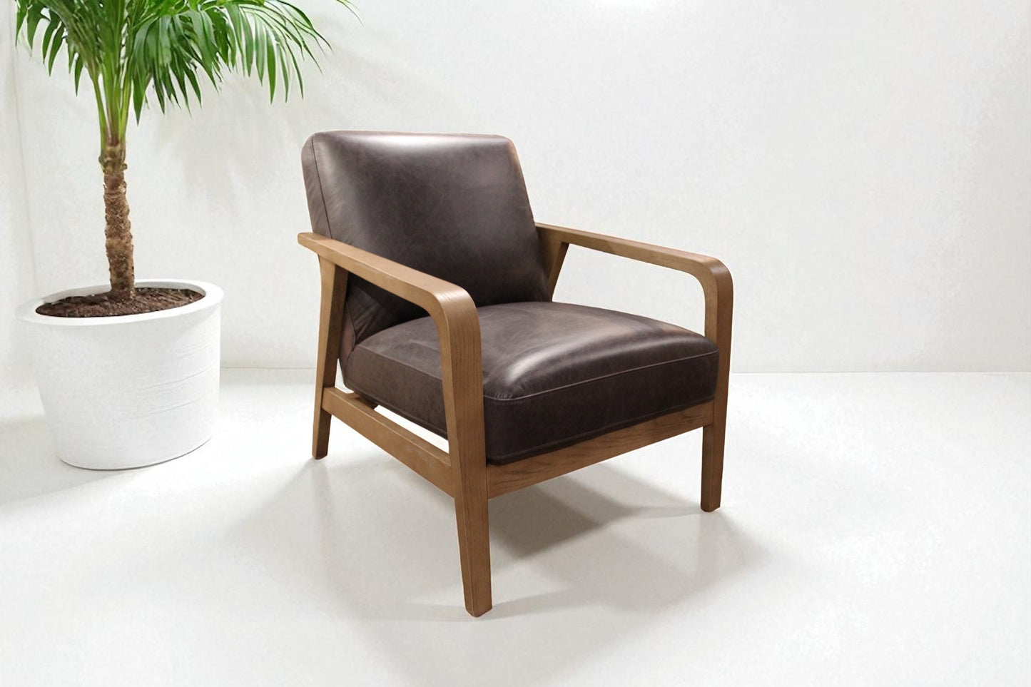 HLHF A1067 Edge Leather Accent Chair - Charcoal Accent Chairs, Living Furniture Store Burlington Ontario Near Me