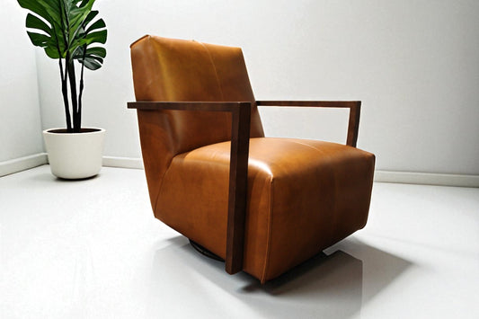 HLHF Detour Leather Glider Accent Chair - 4 Leather Options Accent Chairs Furniture Store Burlington Ontario Near Me