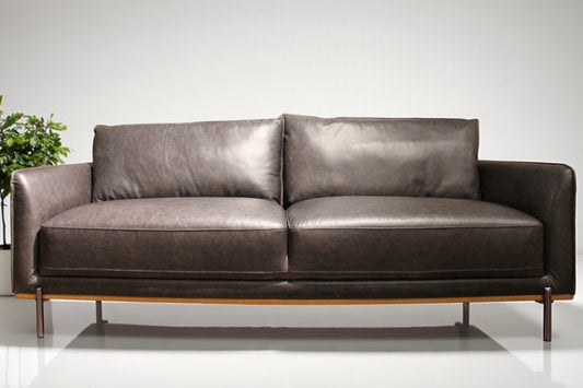 HLHF 5607 Club Leather Sofa - Charcoal Living Furniture Store Burlington Ontario Near Me