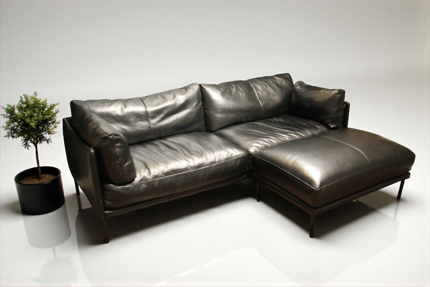 HLHF Novel Sofa and Ottoman - Black Living Furniture Store Burlington Ontario Near Me