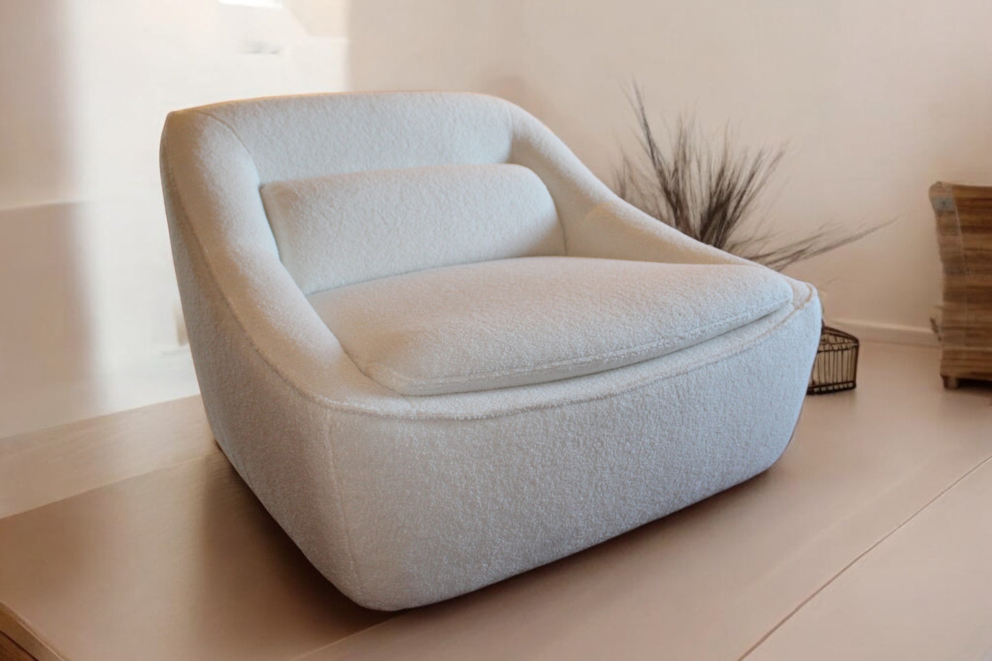 HLHF Amara Pearl Boucle Swivel Chair Accent Chairs, New Arrivals Furniture Store Burlington Ontario Near Me