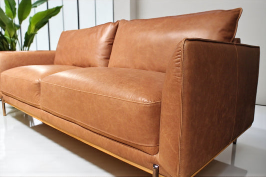 HLHF Club Leather Sofa - Whiskey Living Furniture Store Burlington Ontario Near Me