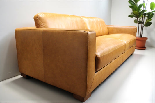 HLHF Saddle Tan Leather Sofa Living, New Arrivals Furniture Store Burlington Ontario Near Me