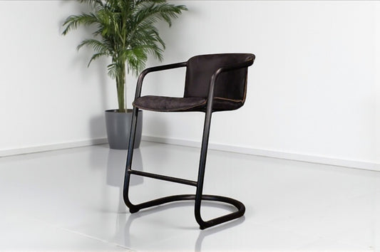 HLHF Aberdeen Stool - Ebony Leather Stools & Bars Furniture Store Burlington Ontario Near Me