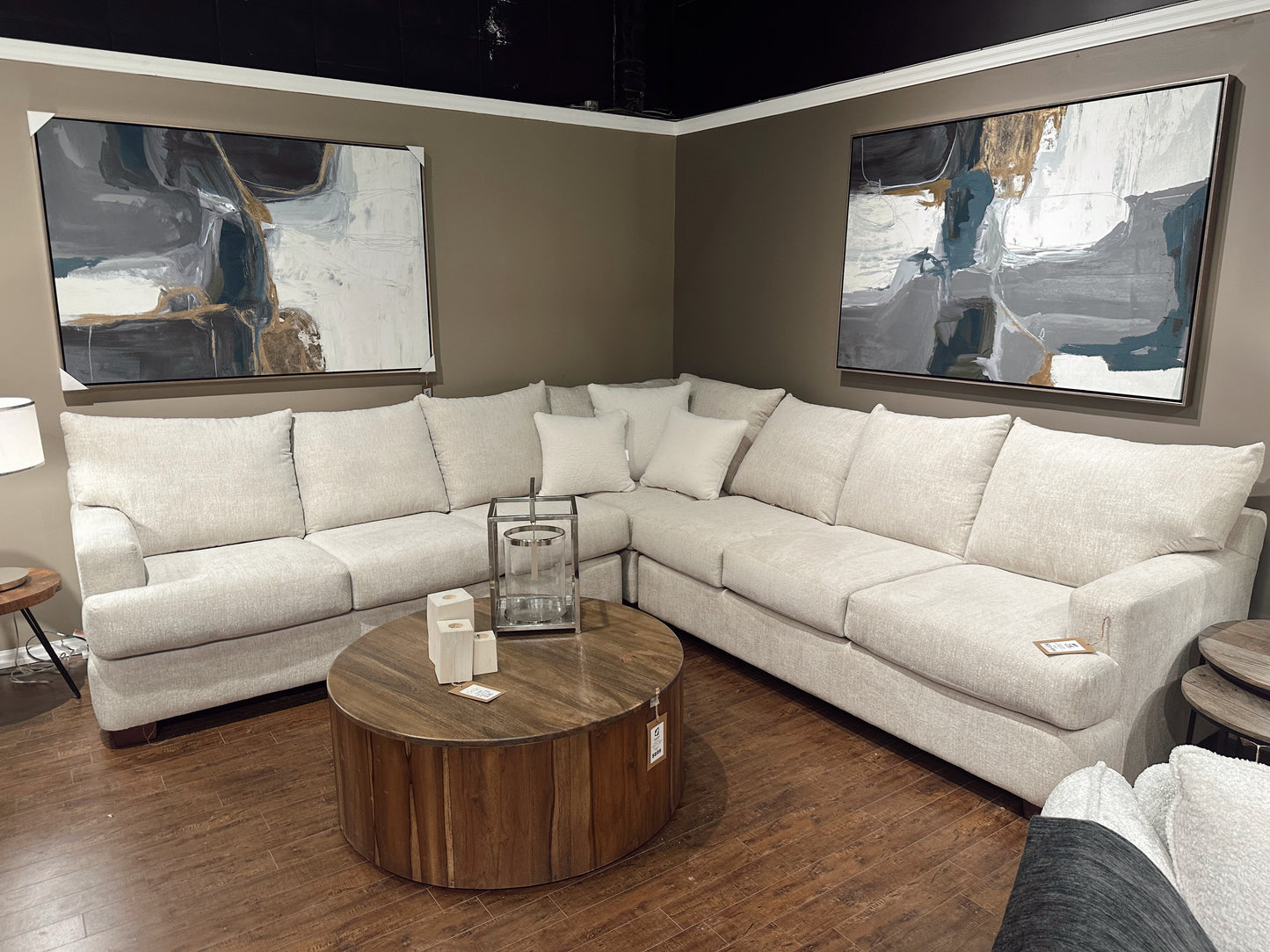 HLHF Kinston Fabric Sectional - Artesia Opal Living, New Arrivals Furniture Store Burlington Ontario Near Me