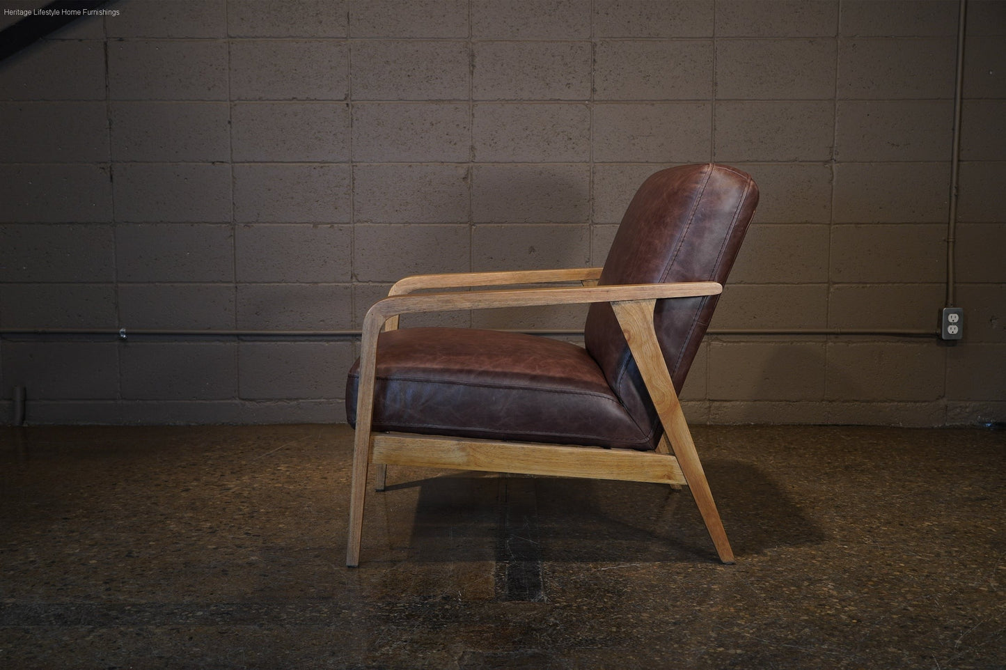 HLHF Edge Leather Accent Chair - Cognac - FLOOR MODEL Accent Chairs, Living Furniture Store Burlington Ontario Near Me
