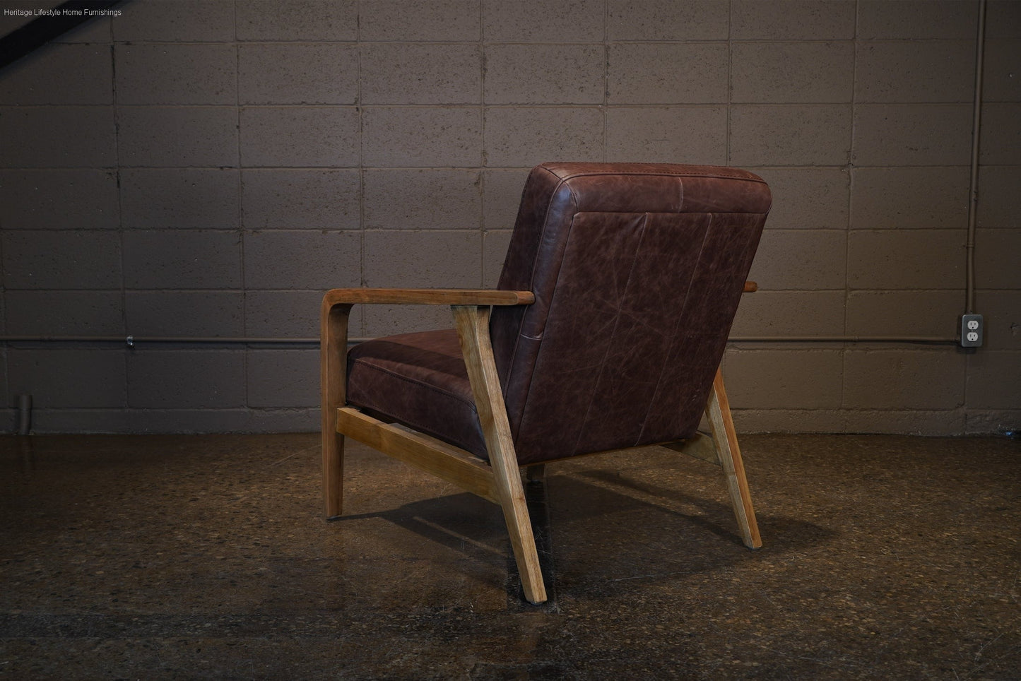 HLHF Edge Leather Accent Chair - Cognac - FLOOR MODEL Accent Chairs, Living Furniture Store Burlington Ontario Near Me