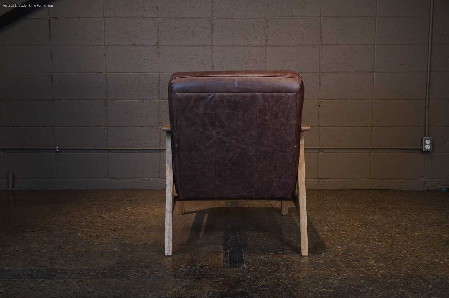 HLHF Edge Leather Accent Chair - Cognac - FLOOR MODEL Accent Chairs, Living Furniture Store Burlington Ontario Near Me
