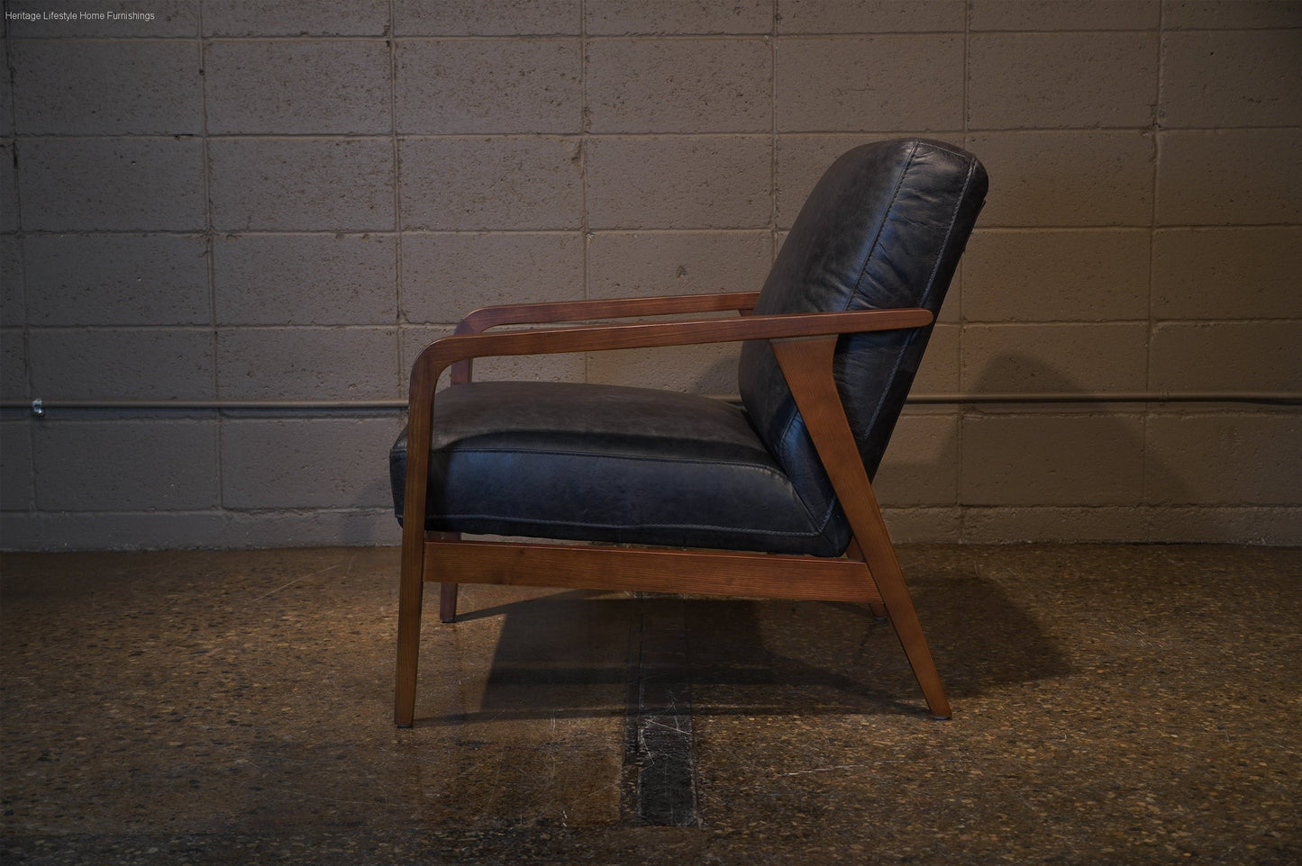 HLHF Edge Leather Accent Chair - Charcoal Accent Chairs, Living Furniture Store Burlington Ontario Near Me