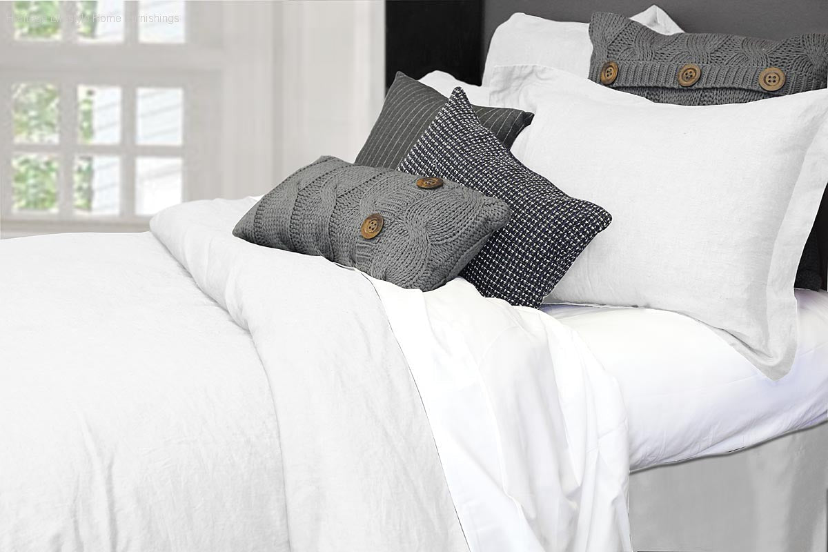 HLHF Morgan Linen Duvet Pillows & Throws Furniture Store Burlington Ontario Near Me