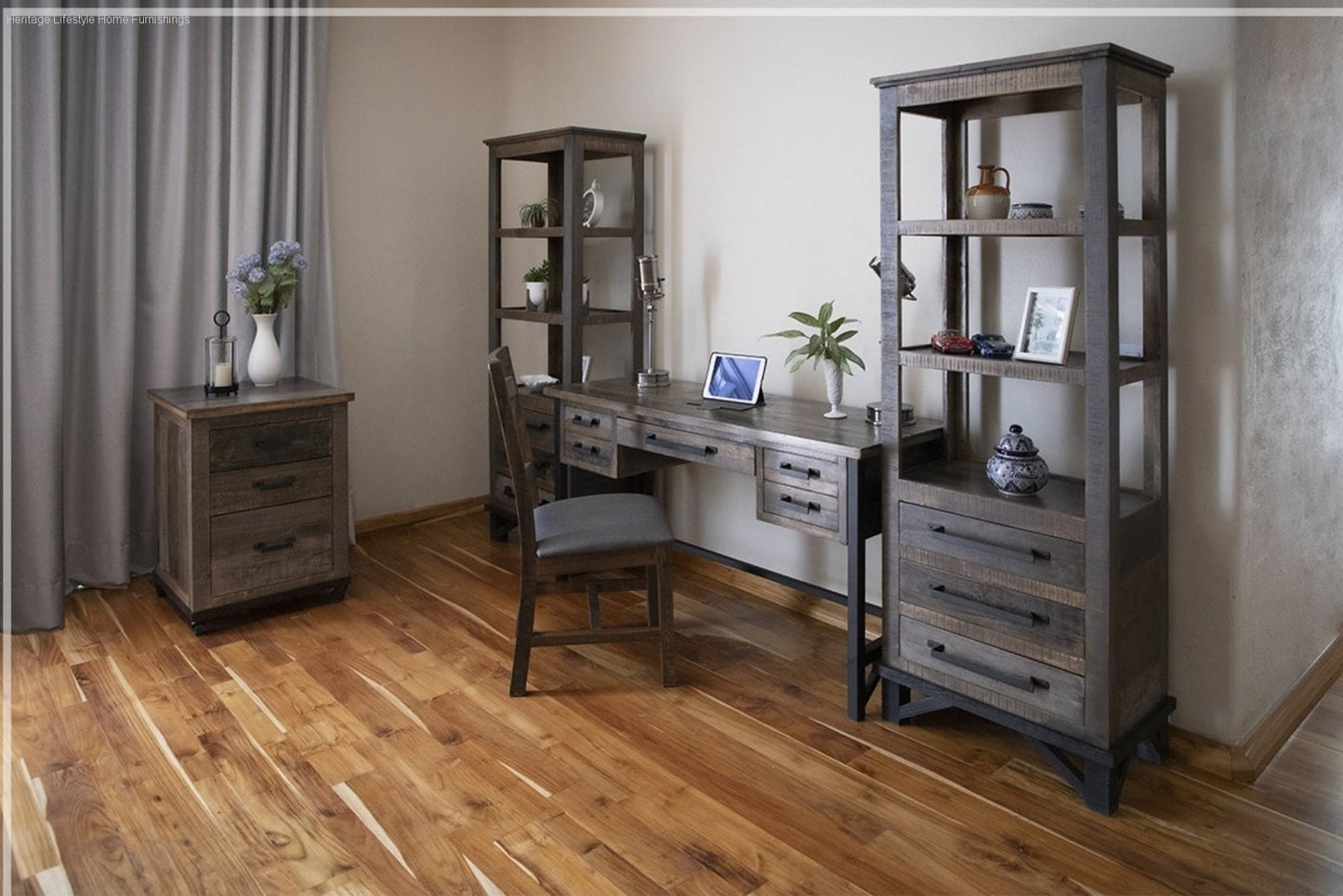 HLHF Loft Brown Desk + File Cabinet Office Furniture Store Burlington Ontario Near Me