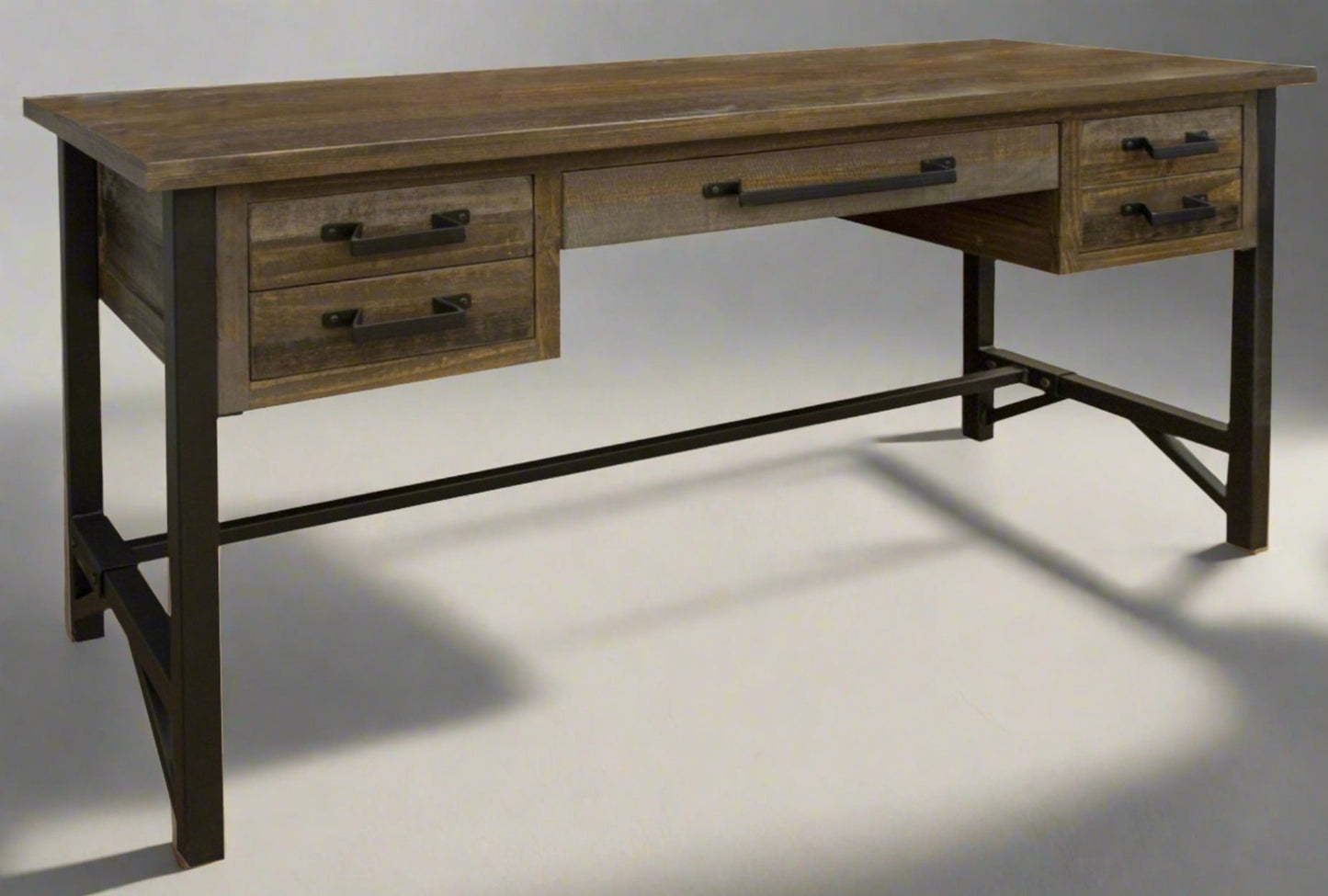 HLHF Loft Brown Desk + File Cabinet Office Furniture Store Burlington Ontario Near Me