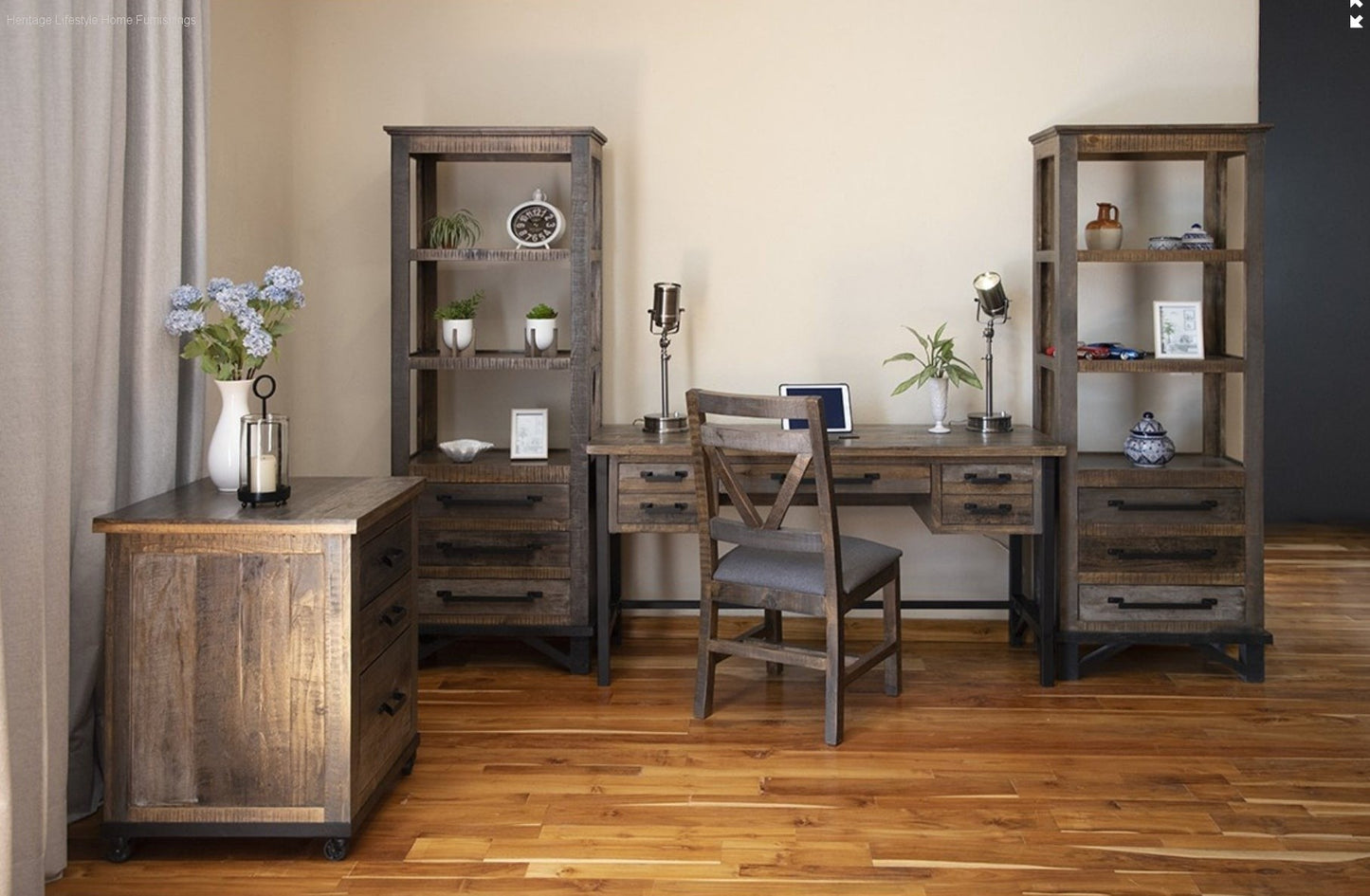 HLHF Loft Brown Desk + File Cabinet Office Furniture Store Burlington Ontario Near Me