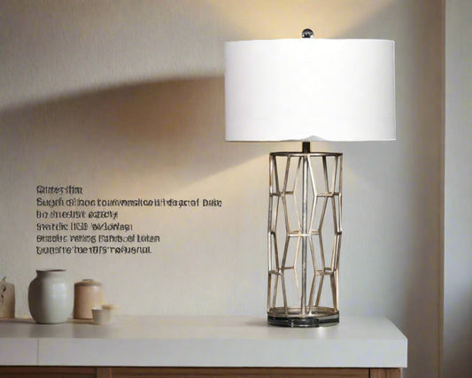 HLHF Silver Leaf Table Lamp (RT14316) Lighting Furniture Store Burlington Ontario Near Me