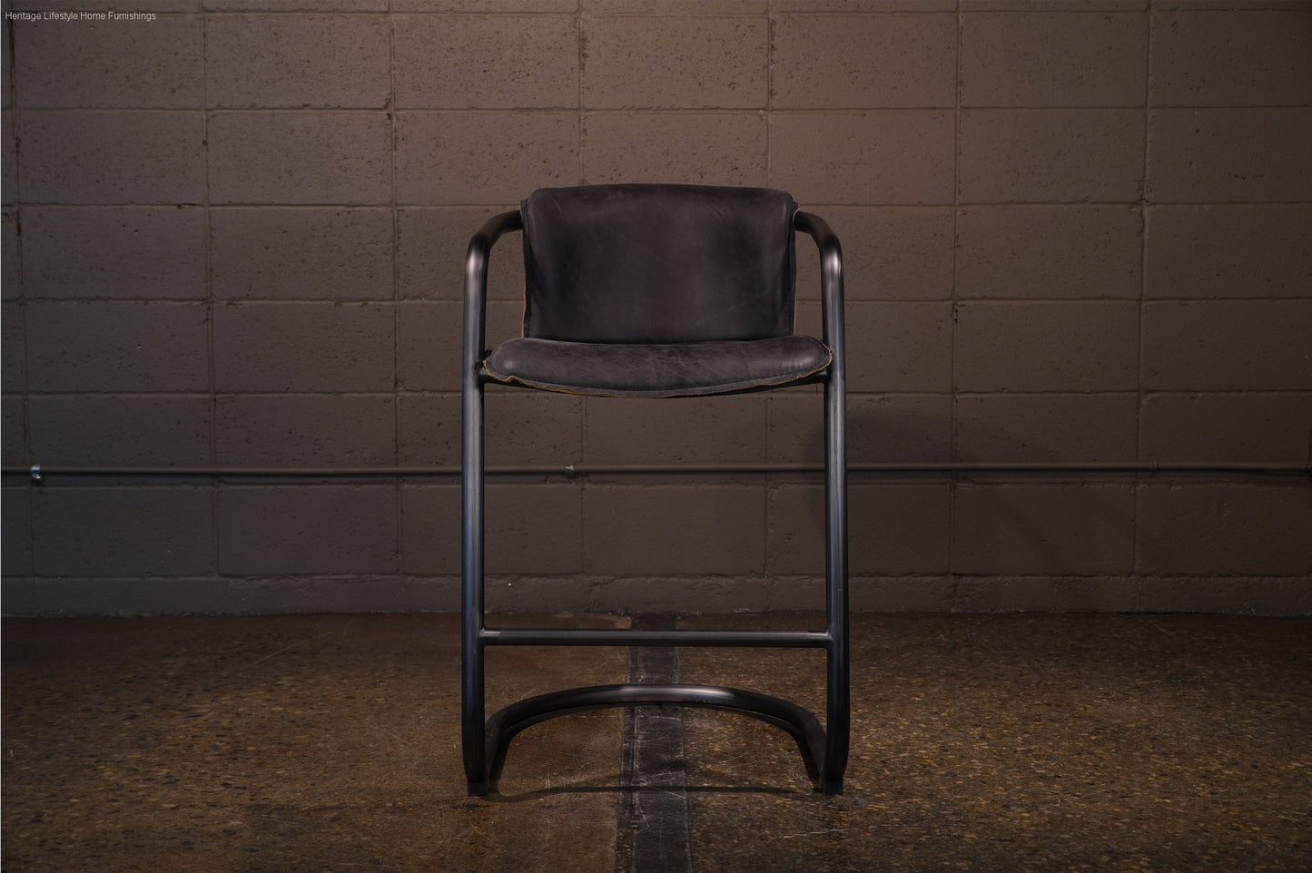 HLHF Aberdeen Stool - Ebony Leather Stools & Bars Furniture Store Burlington Ontario Near Me