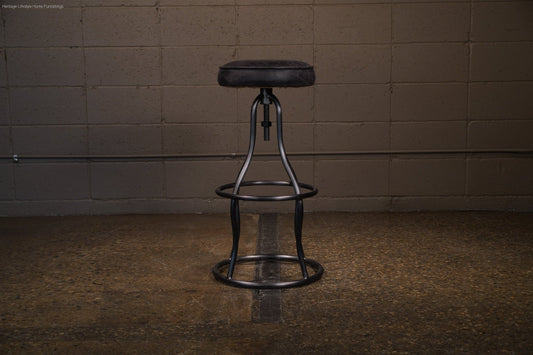 HLHF Derby Adjustable Stool - Ebony Leather Stools & Bars Furniture Store Burlington Ontario Near Me