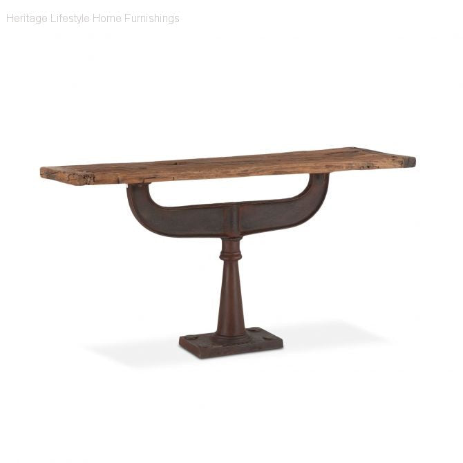 HLHF Industrial Loft Reclaimed Teak Console Living, Occasional Furniture Store Burlington Ontario Near Me