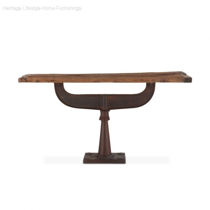 HLHF Industrial Loft Reclaimed Teak Console Living, Occasional Furniture Store Burlington Ontario Near Me