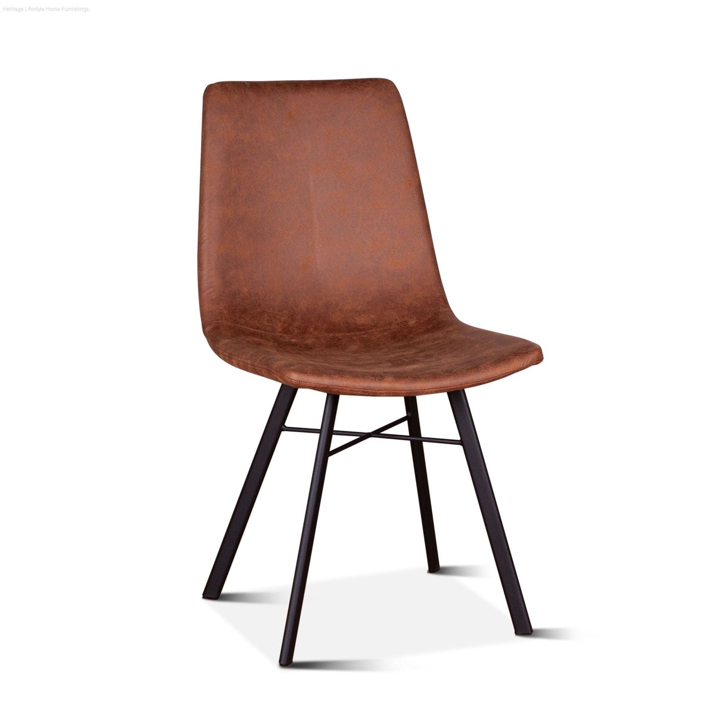 Side Chair - Sam Dining Chair - Trapper Brown Coated Fabric