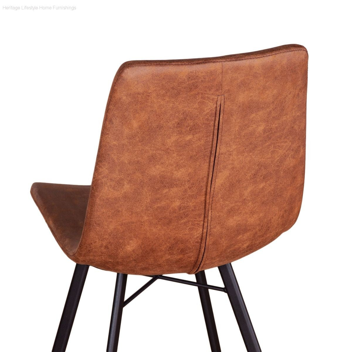 Side Chair - Sam Dining Chair - Trapper Brown Coated Fabric
