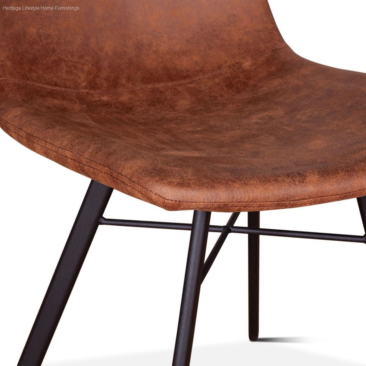 Side Chair - Sam Dining Chair - Trapper Brown Coated Fabric