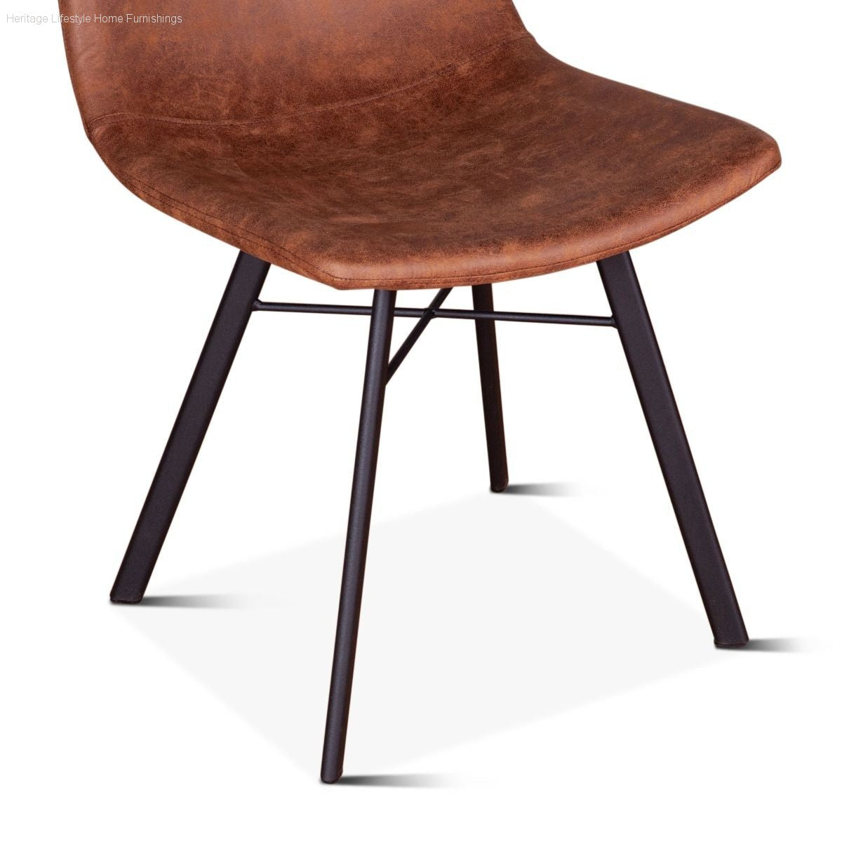 Side Chair - Sam Dining Chair - Trapper Brown Coated Fabric