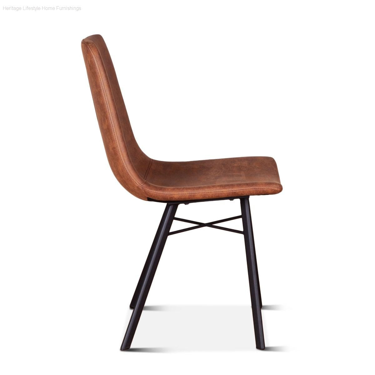 Side Chair - Sam Dining Chair - Trapper Brown Coated Fabric