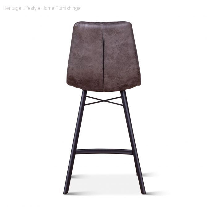 Stool - Sam Counter Stool - Charcoal Coated Fabric