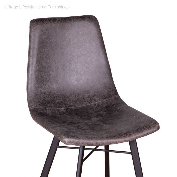 Stool - Sam Counter Stool - Charcoal Coated Fabric
