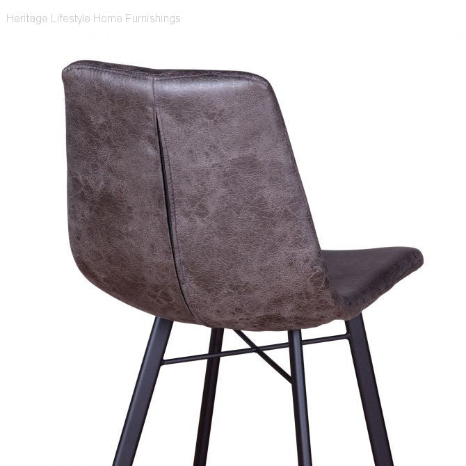 Stool - Sam Counter Stool - Charcoal Coated Fabric